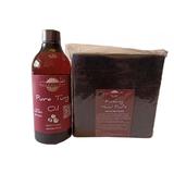Kit intretinere mobilier lemn masiv, Prep’N Shine-Pure Teak Oil & Hand Pad’s Hard Abrasive negru,  500 ml, interior, exterior, woodworker