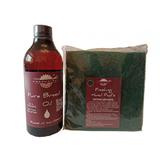 Kit intretinere mobilier lemn masiv, Prep’N Shine-Pure Breed Oil & Hand Pad’s Medium Abrasive verde, 500 ml, food-safe, non toxic, woodworker