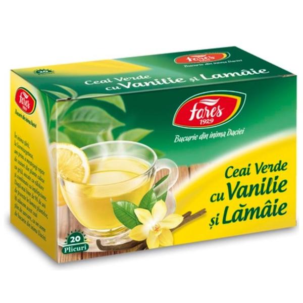 Ceai Verde cu Lamaie si Vanilie - Fares, 20 plicuri
