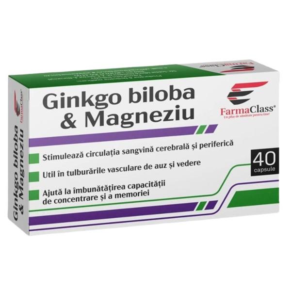 Ginkgo Biloba & Magneziu - Farma Class, 40 capsule