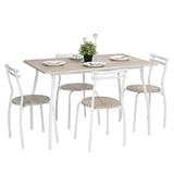 Set masa Vega cu 4 scaune, natur, 120x80x76 cm