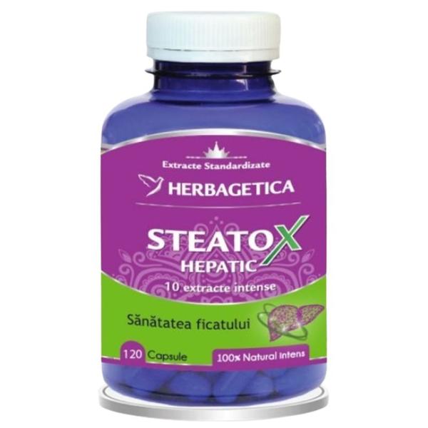 Steatox Hepatic - Herbagetica, 120 capsule