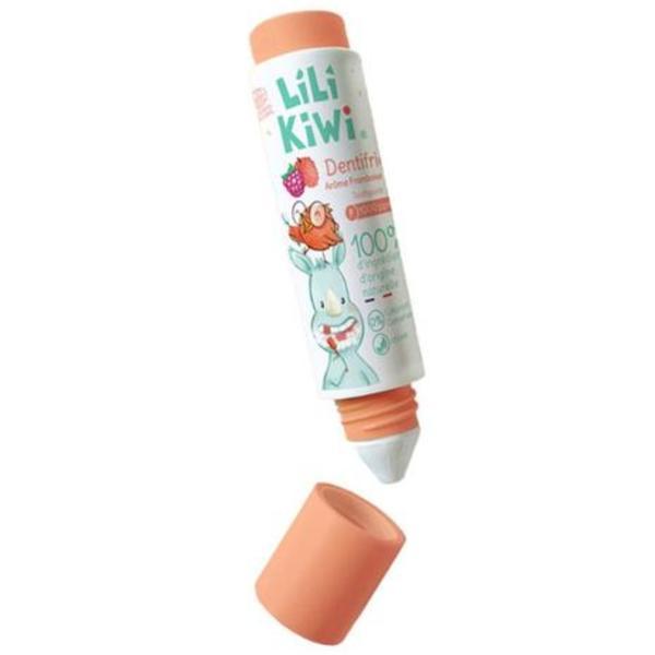 Pasta de dinti naturala si organica cu 1000 ppm fluor, pentru copii 3-12 ani, cu aroma de zmeura si litchi, 30 ml