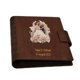 Guestbook de nunta, Album foto din lemn personalizat, Maro, A5, Piksel, pix si lipici stick inclus