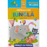 Animale din jungla. Povesti cu puzzle - Anna Casalis, editura Litera