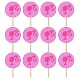 Set accesorii brioșe/ tort, 30 buc, tematica Barbie Tip 4, Photo Paper Glossy