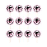 Set accesorii brioșe/ tort, 30 buc, tematica Barbie Tip 2, Photo Paper Glossy