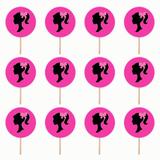 Set accesorii brioșe/ tort, 30 buc, tematica Barbie Tip 1, Photo Paper Glossy