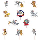 Set accesorii brioșe/ tort, 11 buc, tematica Tom & Jerry, Photo Paper Glossy
