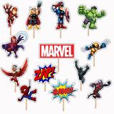 Set accesorii brioșe/ tort, 13 buc, tematica Eroi Marvel, Photo Paper Glossy