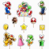 Set accesorii brioșe/ tort, 12 buc, tematica Mario, Photo Paper Glossy