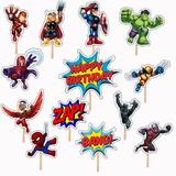 Set accesorii brioșe/ tort, 13 buc, tematica Eroi Marvel Tip 2, Photo Paper Glossy