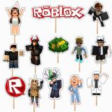 Set accesorii brioșe/ tort, 13 buc, tematica Roblox, Photo Paper Glossy