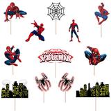 Set accesorii brioșe/ tort, 12 buc, tematica Spiderman, Photo Paper Glossy