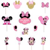 Set accesorii brioșe/ tort, 13 buc, tematica Minnie Mouse Tip 1, Photo Paper Glossy