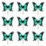 Set accesorii brioșe/ tort, 30 buc, tematica Fluturi Tip 1, Photo Paper Glossy
