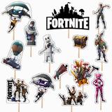 Set accesorii brioșe/ tort, 14 buc, tematica Fortnite, Photo Paper Glossy
