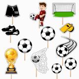 Set accesorii brioșe/ tort, 12 buc, tematica Fotbal, Photo Paper Glossy