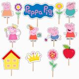 Set accesorii brioșe/ tort, 13 buc, tematica Purcelusa Peppa, Photo Paper Glossy