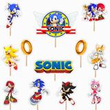 Set accesorii brioșe/ tort, 12 buc, tematica SONIC, Photo Paper Glossy