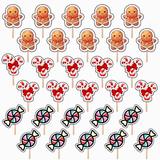 Set accesorii brioșe/ tort, 30 buc, tematica Bomboane de Craciun, Photo Paper Glossy