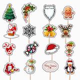Set accesorii brioșe/ tort, 16 buc, tematica Craciun Model 1, Photo Paper Glossy