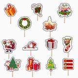 Set accesorii brioșe/ tort, 13 buc, tematica Craciun Model 4, Photo Paper Glossy