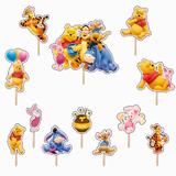 Set accesorii brioșe/ tort, 12 buc, tematica de Winnie the Pooh, Photo Paper Glossy
