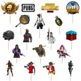 Set accesorii brioșe/ tort, 18 buc, tematica PUBG, Photo Paper Glossy