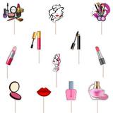 Set accesorii brioșe/ tort, 12 buc, tematica Make-up, Photo Paper Glossy