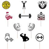 Set accesorii brioșe/ tort, 11 buc, tematica Gym/ Sala de sport, Photo Paper Glossy