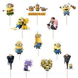 Set accesorii brioșe/ tort, 12 buc, tematica Minions, Photo Paper Glossy