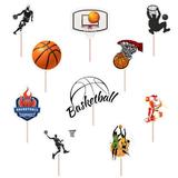 Set accesorii brioșe/ tort, 10 buc, tematica Basketball, Photo Paper Glossy