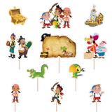 Set accesorii brioșe/ tort, 11 buc, tematica Pirati, Photo Paper Glossy