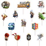 Set accesorii brioșe/ tort, 13 buc, tematica Clash Royale, Photo Paper Glossy
