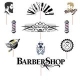 Set accesorii brioșe/ tort, 9 buc, tematica Barbershop, Photo Paper Glossy