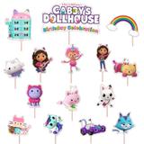 Set accesorii brioșe/ tort, 15 buc, tematica Gabbys Dollhouse, Photo Paper Glossy