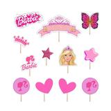 Set accesorii brioșe/ tort, 11 buc, tematica Barbie Tip 6, Photo Paper Glossy