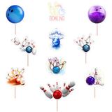 Set accesorii brioșe/ tort, 10 buc, tematica Bowling, Photo Paper Glossy