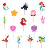 Set accesorii brioșe/ tort, 12 buc, tematica Ariel, Photo Paper Glossy