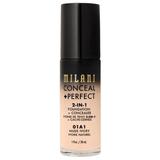 Fond de Ten si Corector - Milani Conceal + Perfect 2-in-1 Foundation + Concealer, nuanta 01A1 Nude Ivory, 30 ml