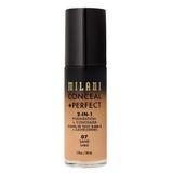 Fond de Ten si Corector - Milani Conceal + Perfect 2-in-1 Foundation + Concealer, nuanta 07 Sand, 30 ml
