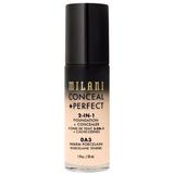 Fond de Ten si Corector - Milani Conceal + Perfect 2-in-1 Foundation + Concealer, nuanta 0A3 Warm Porcelain, 30 ml