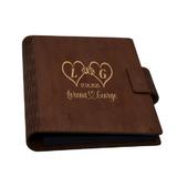 Guestbook de nunta, inimi, Album foto din lemn personalizat, Maro, A5, Piksel, pix si lipici stick inclus