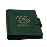 Guestbook de nunta, inimi, Album foto din lemn personalizat, Verde inchis, A5, Piksel, pix si lipici stick inclus