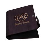Guestbook de nunta, inimi, Album foto din lemn personalizat, Mov, A5, Piksel, pix si lipici stick inclus
