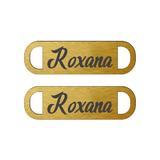 Set 2 Tag-uri personalizate, Piksel, pentru sneakersi, 4.5 x 1.3 cm