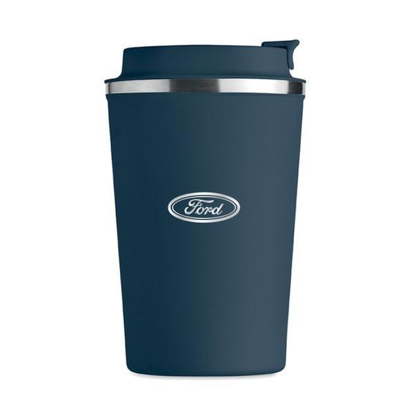 Cana termos, otel inoxidabil, Piksel, 350 ml, personalizat cu logo FORD, albastru