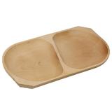 Platou de servire cu 2 compartimente, lemn fag, rustic, 43 x 22 cm 
