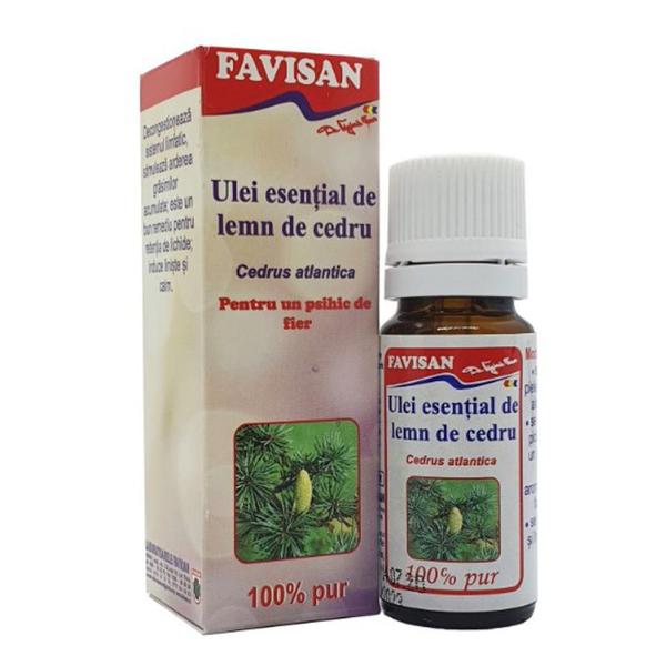 Ulei Esential de Lemn de Cedru 100% Pur - Favisan, 10 ml
